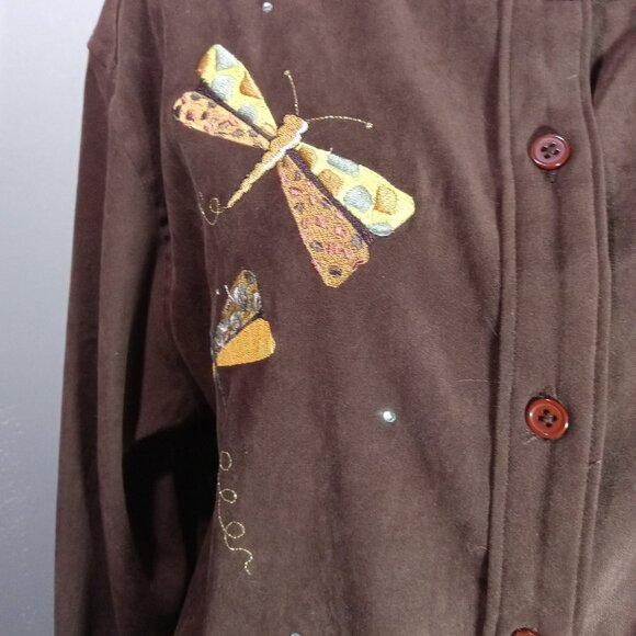 The Quacker Factory Dragonfly Long Sleeve Brown - Picture 8 of 9